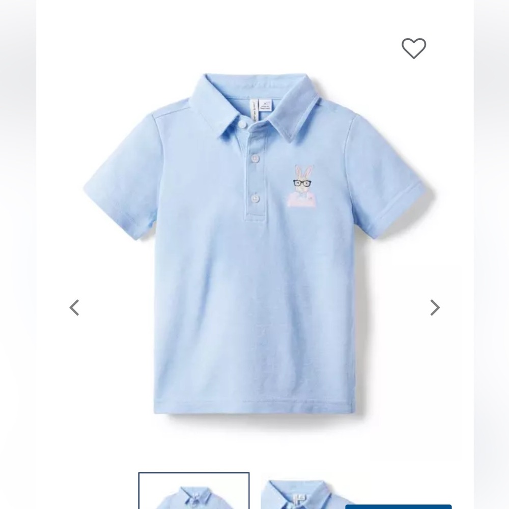 Janie and Jack Sky Blue Polo with Bunny
